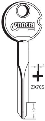 EBAUCHE DE CLE ZEISS CRUCIFORM